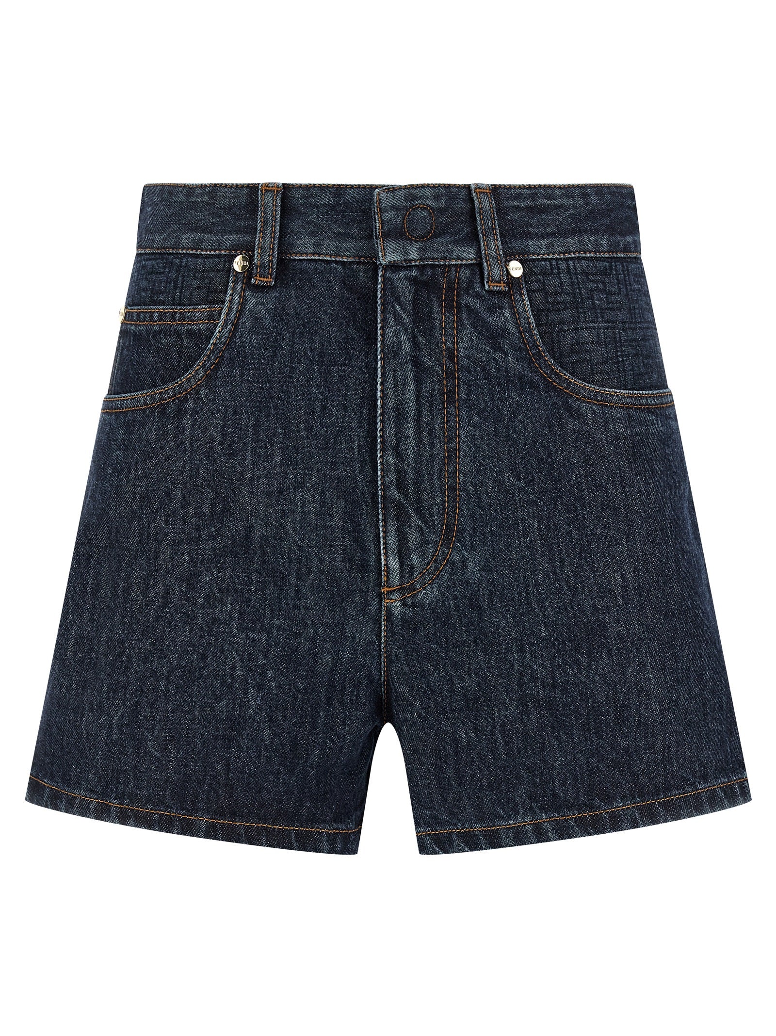 Cotton Denim Bermudas — Blue