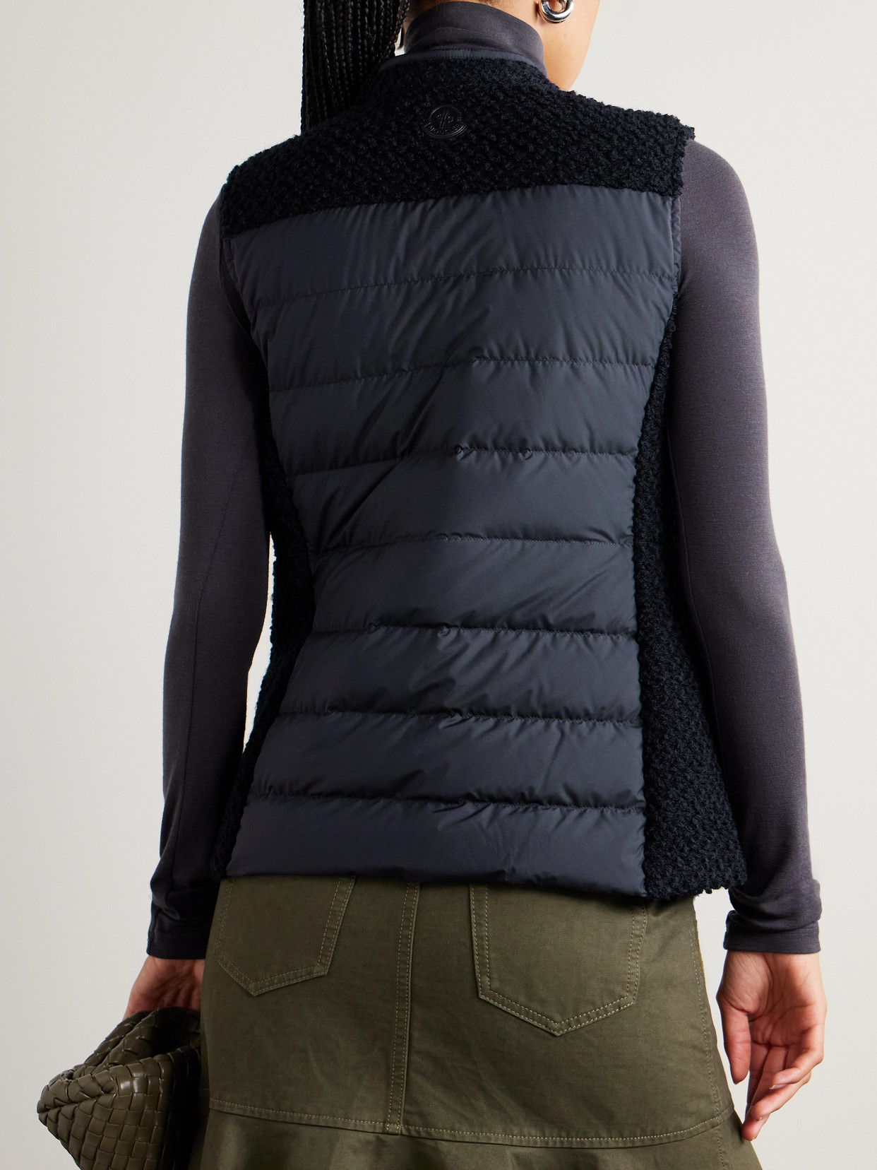 Fallavier Appliquéd Quilted Shell And Wool-bouclé Down Vest - Blue