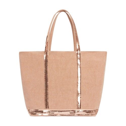 Linen L cabas tote bag