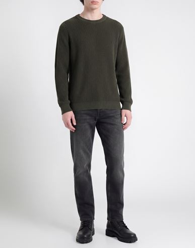Man Sweater Military green Size XXL Cotton