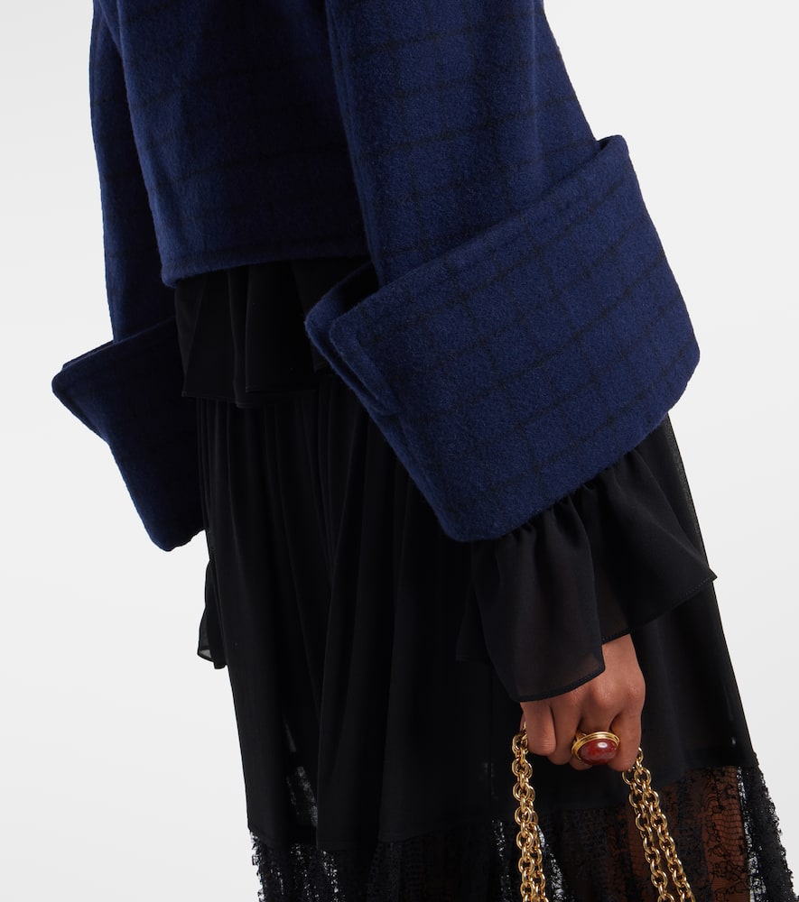 Chloé Checked cropped wool-blend jacket