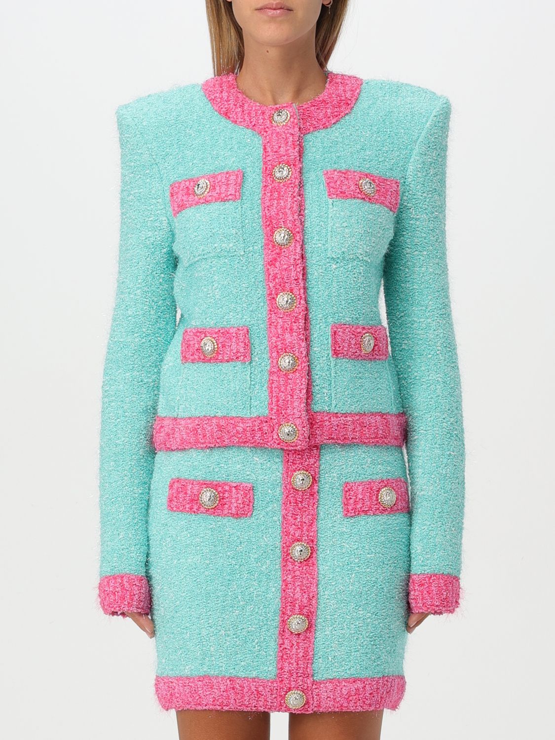 Cropped tweed jacket - Blue
