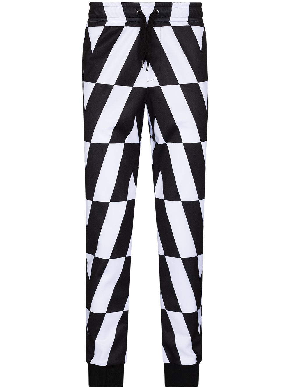 Optical tapered track pants - Black