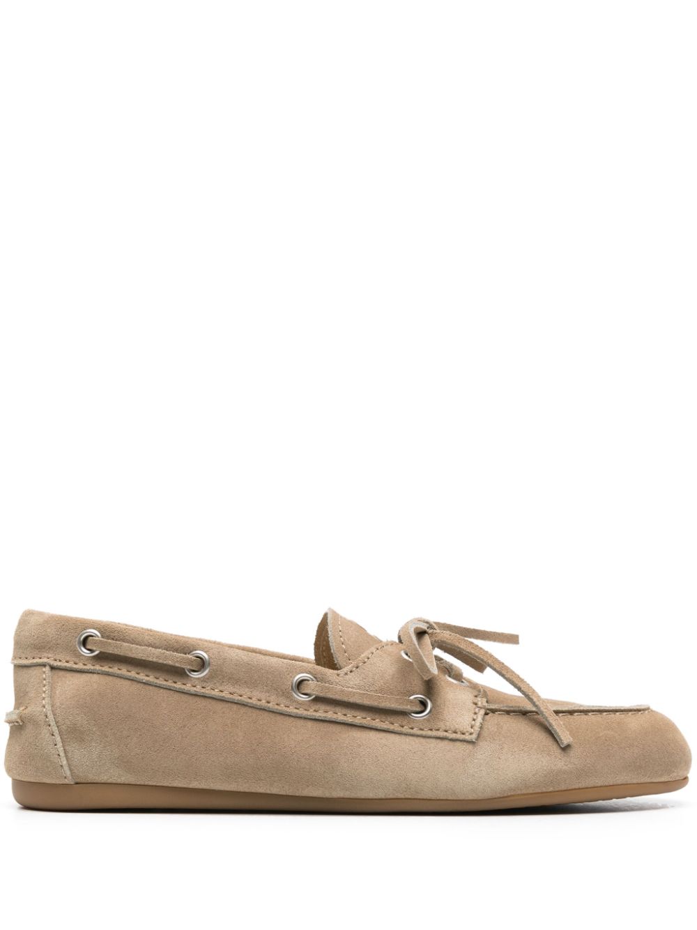 Logo-embossed suede loafers - Brown