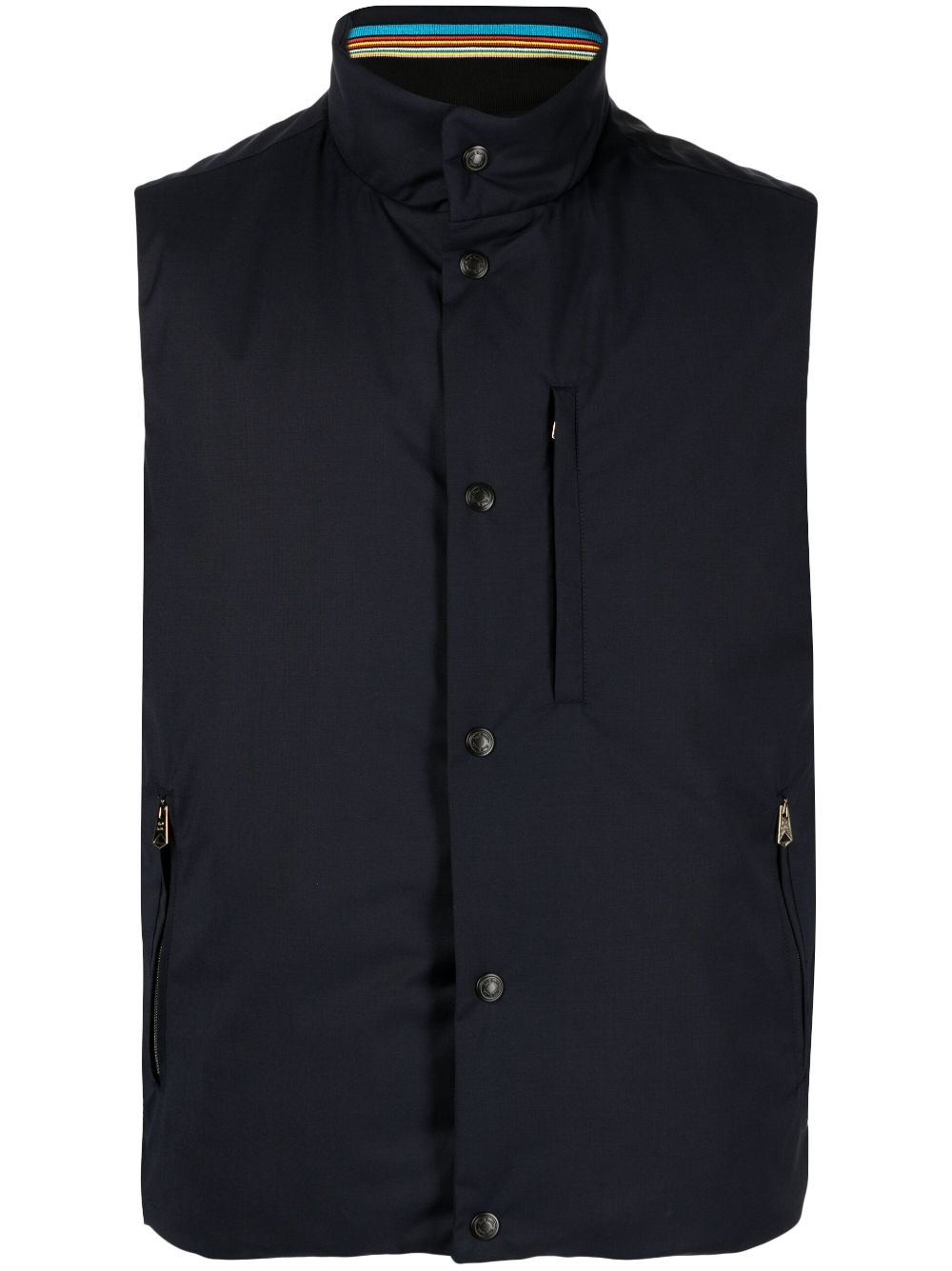Padded press-stud fastening vest - Blue