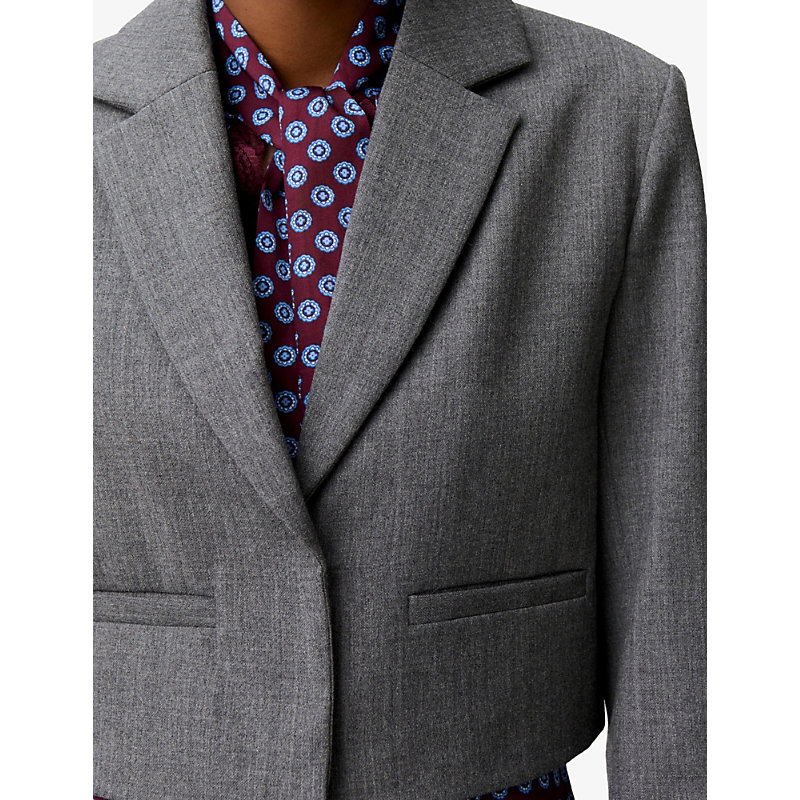 Womens Cropped Wool Jacket