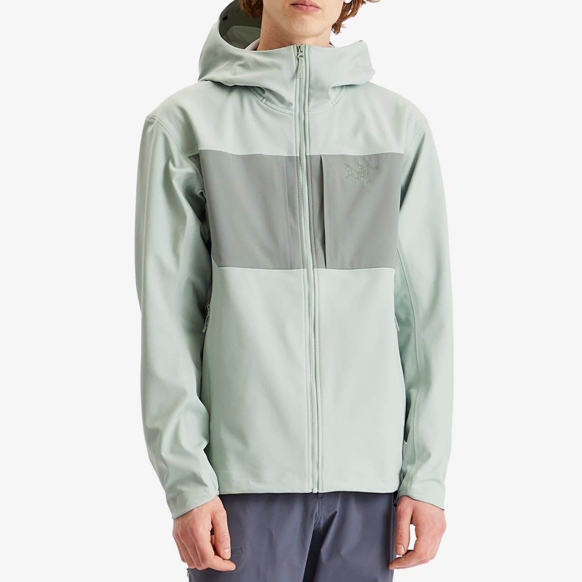 Arc'teryx Men's Gamma MX Softshell Hoodie in Stone Green/Dark Stone