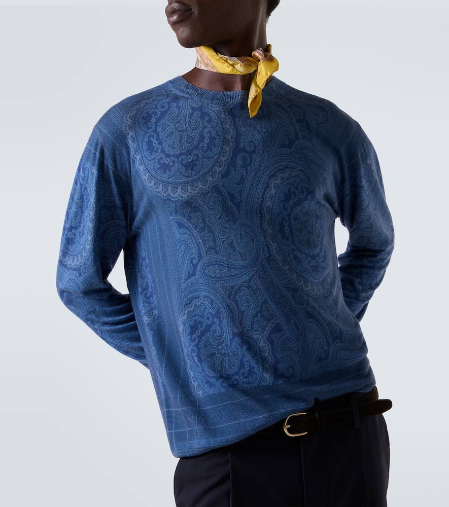 Paisley silk and cashmere sweater