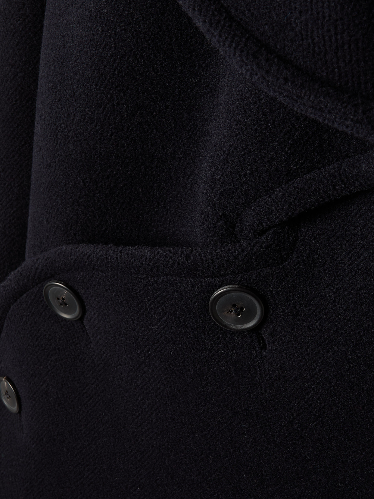 Hooded Wool Coat - Blue