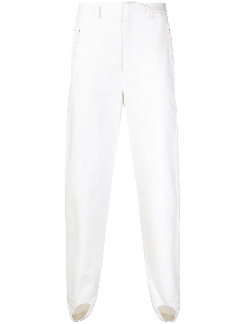 Slim-cut cotton trousers - White