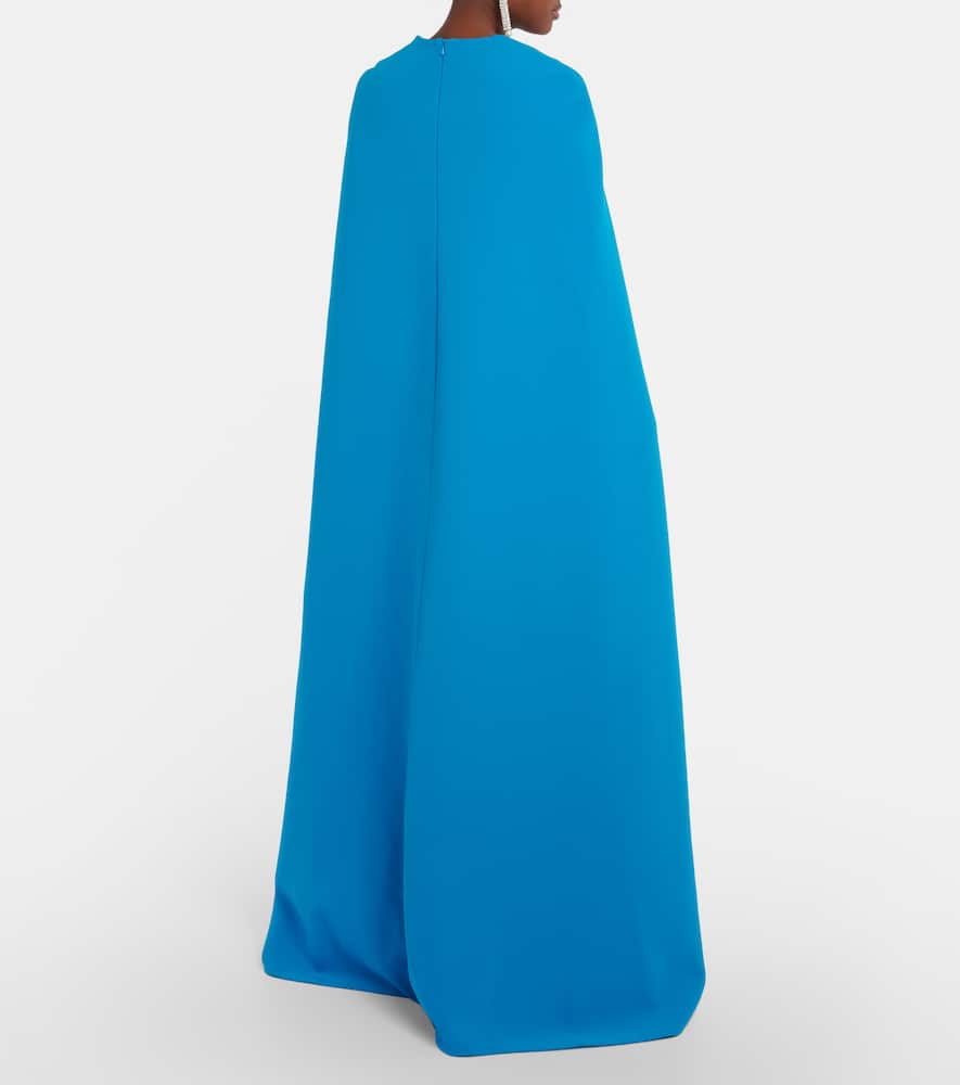 Cape crêpe maxi dress