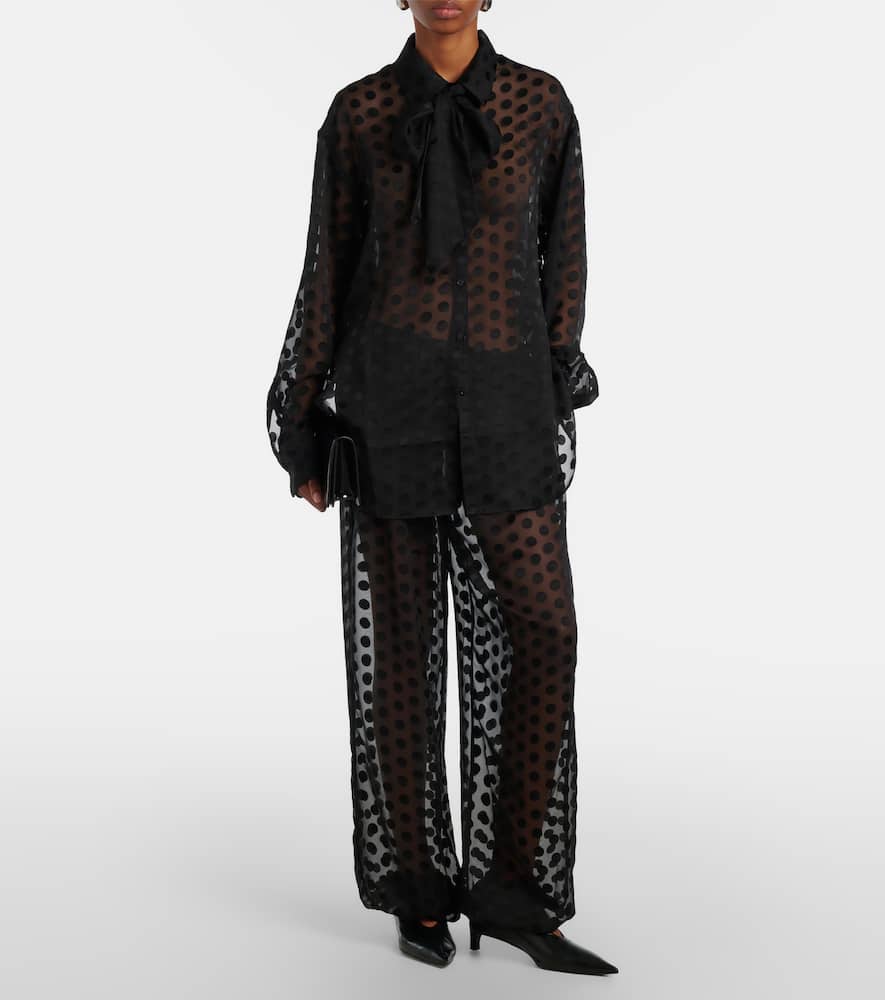 Peri polka-dot sheer shirt