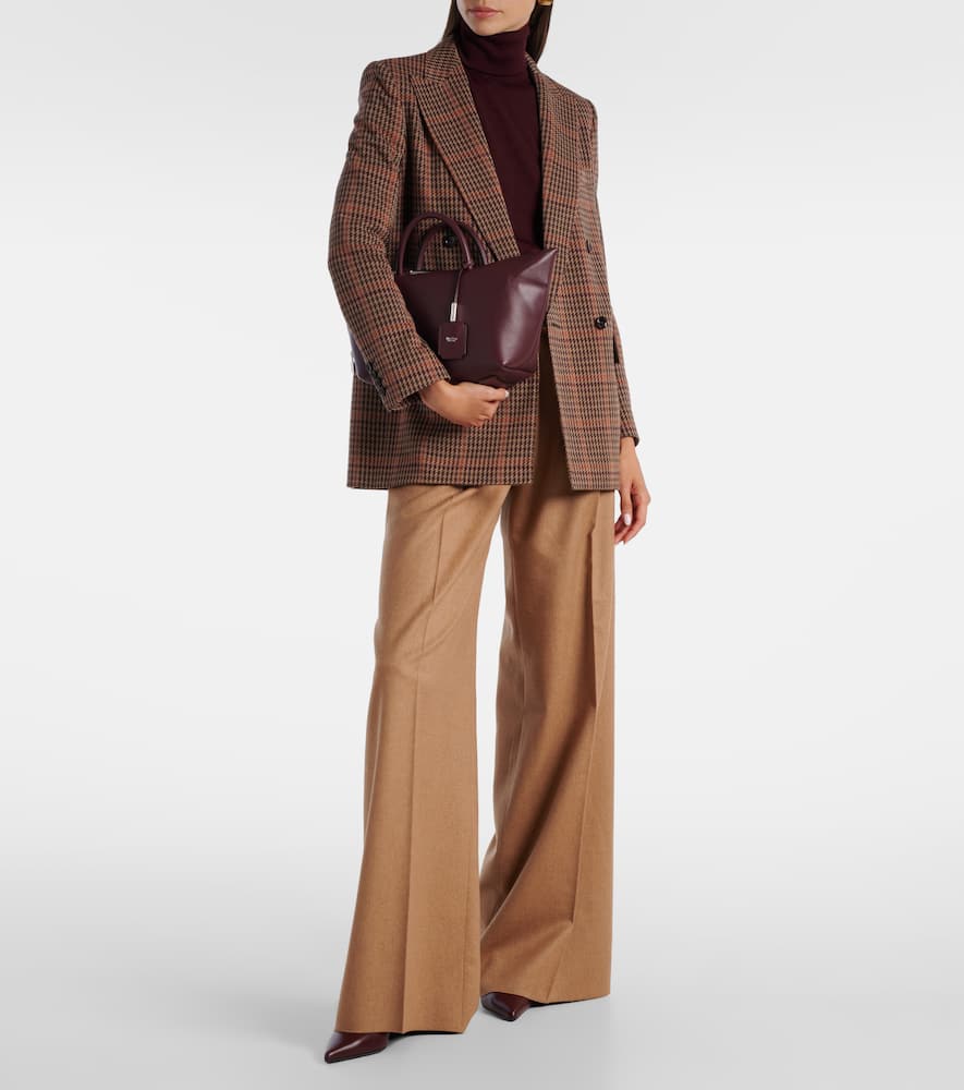 Ori pleated camel hair wide-leg pants