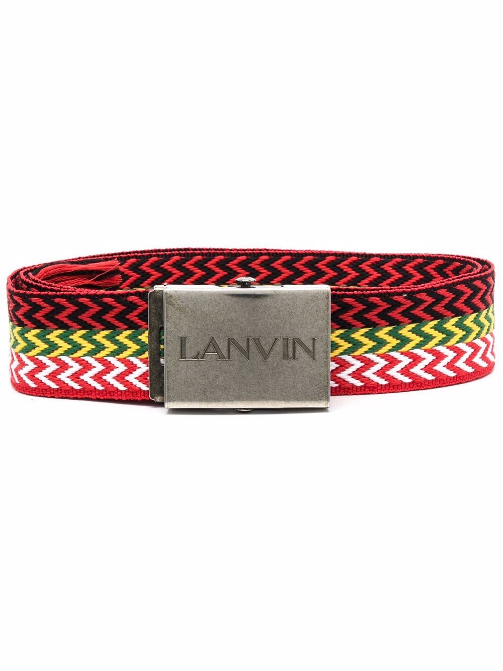 Chevron-knit buckle belt - Red