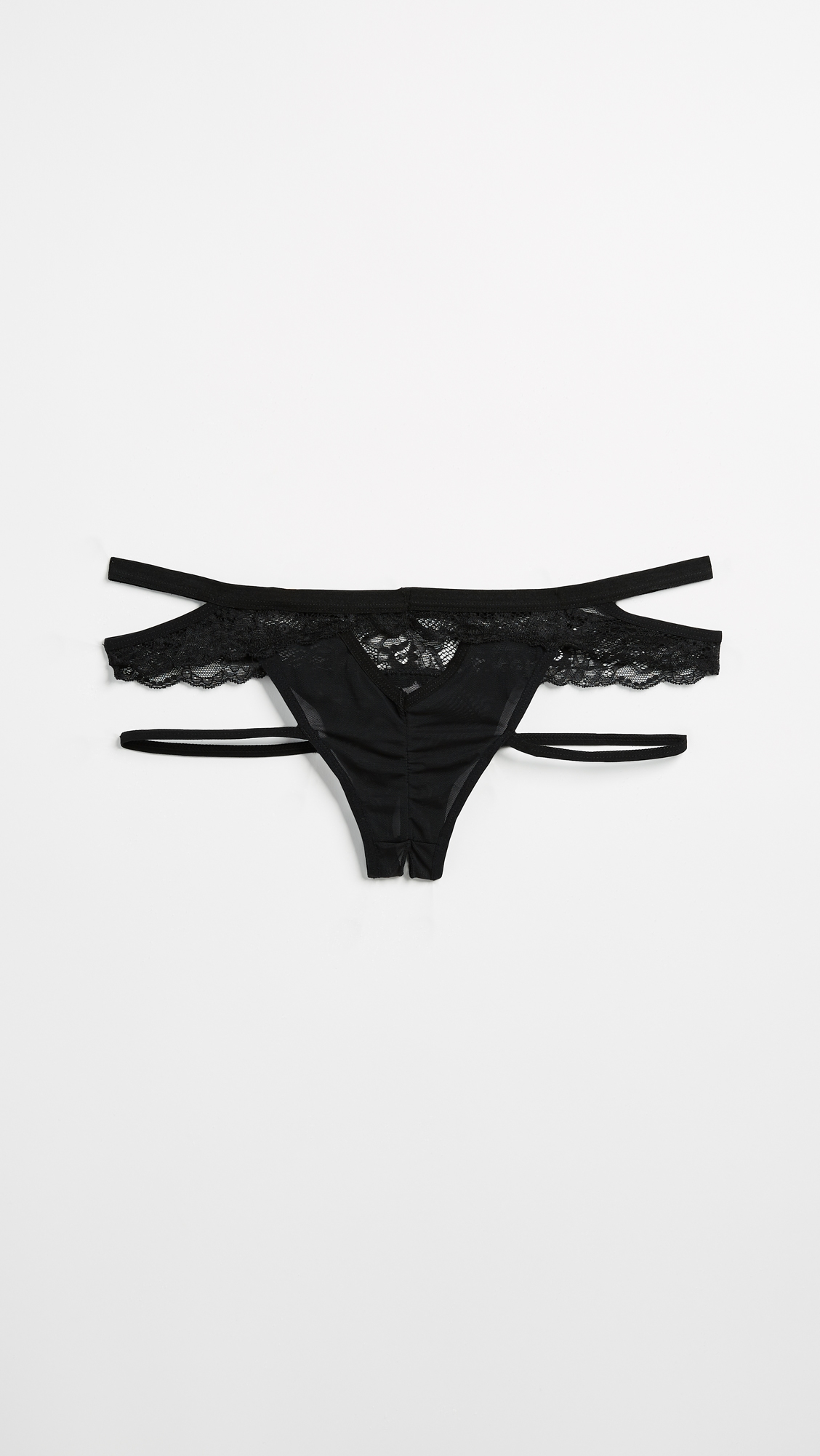 Lucy Elastic & Lace Panties Black