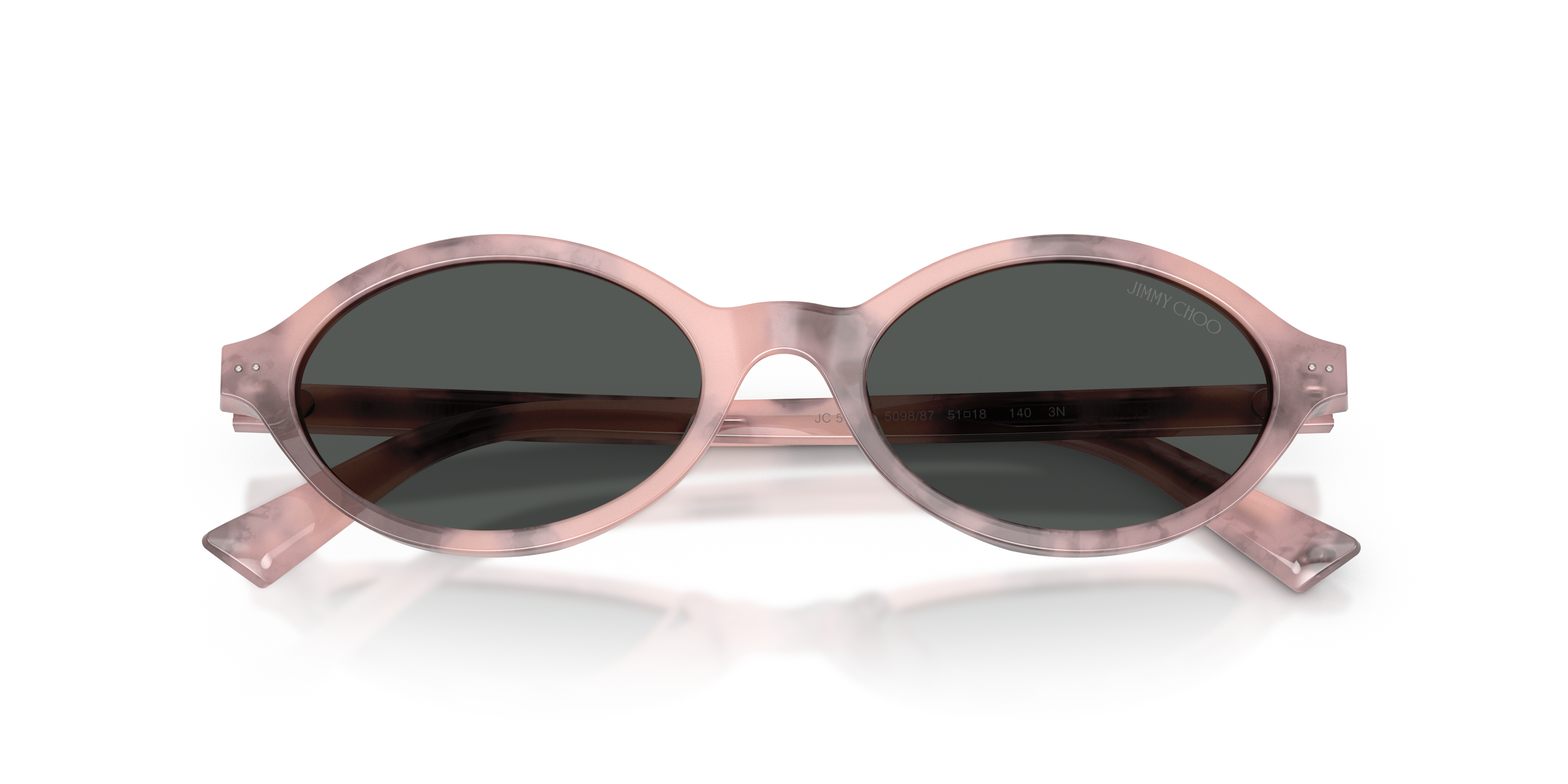 Jimmy Choo Mujer Jimmy Choo JC5068U 509887 Gafas de sol Acetato Rosa Gris Redonda Norma