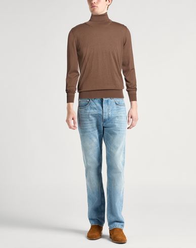 Man Turtleneck Light brown Size 42 Cashmere