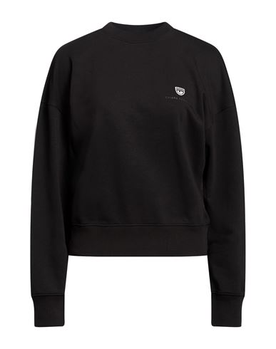 Woman Sweatshirt Black Size L Cotton, Polyester