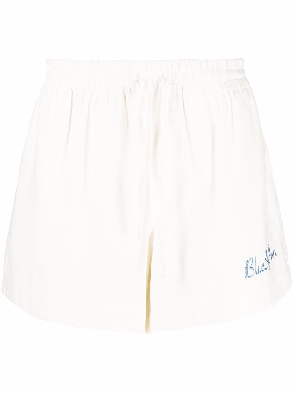 Embroidered logo track shorts - White