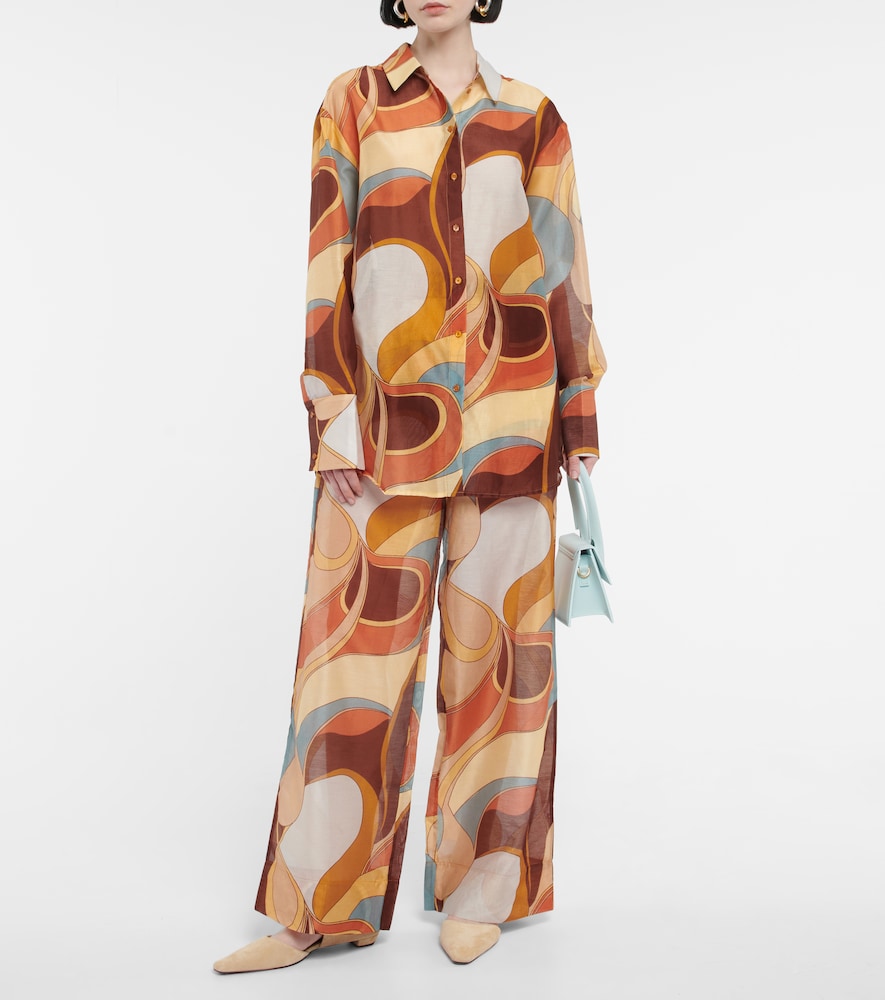 Printed cotton and silk shirt