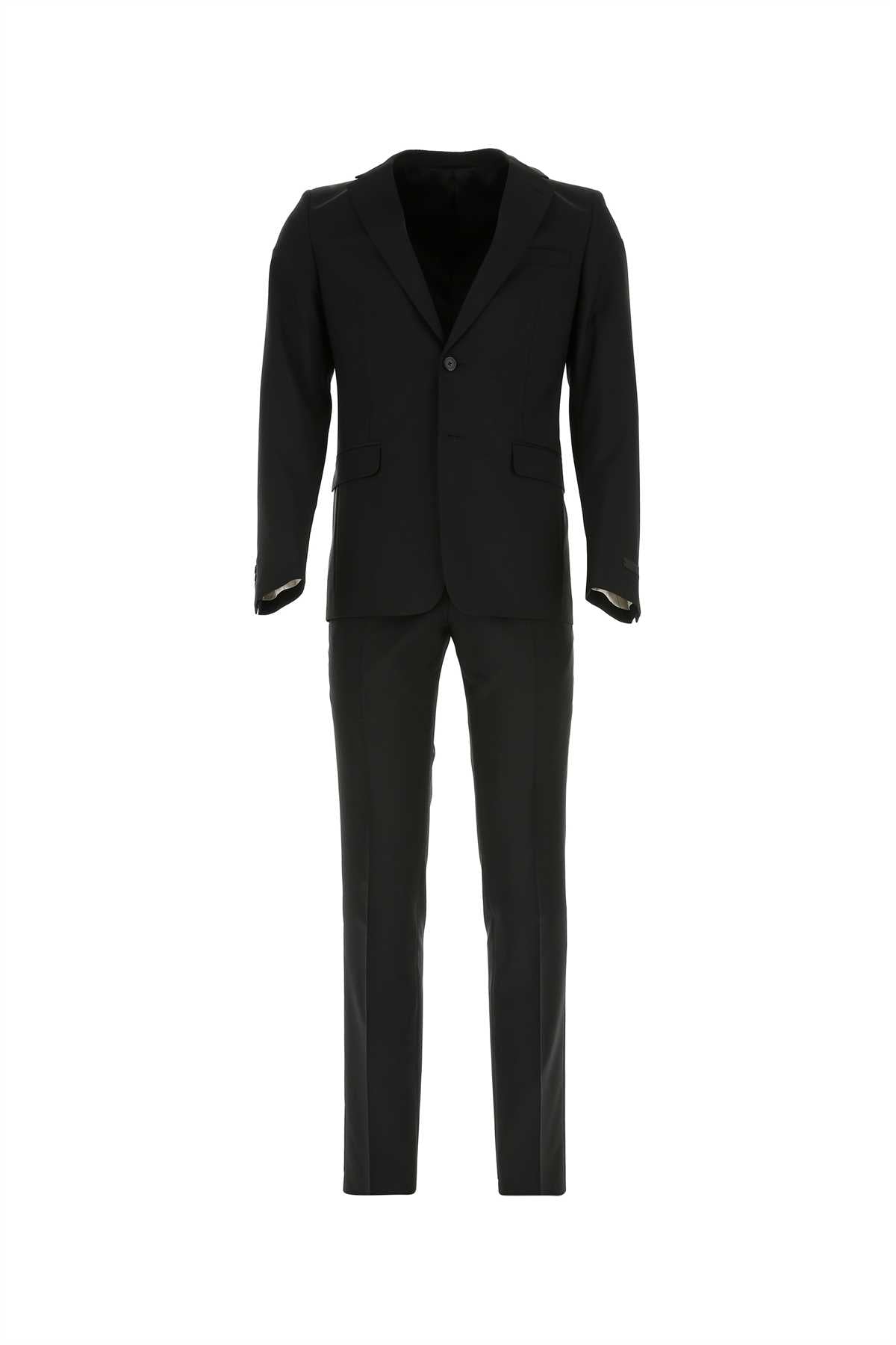 Wool-Blend Suit — Black