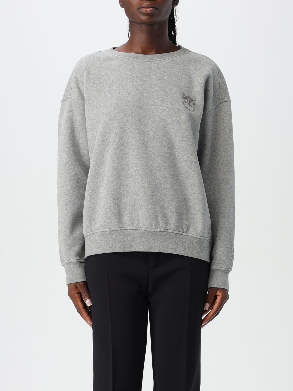 Love Birds-embroidered cotton sweatshirt - Brown