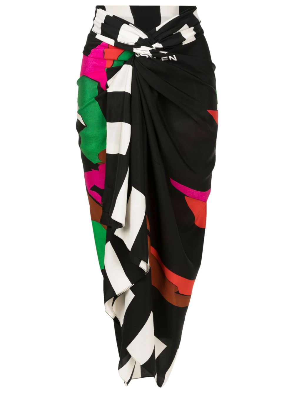 Macaw silk scarf - Black