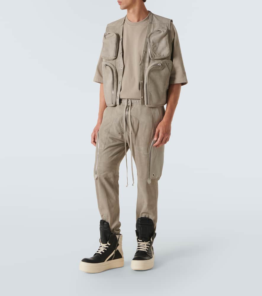 Leather cargo pants
