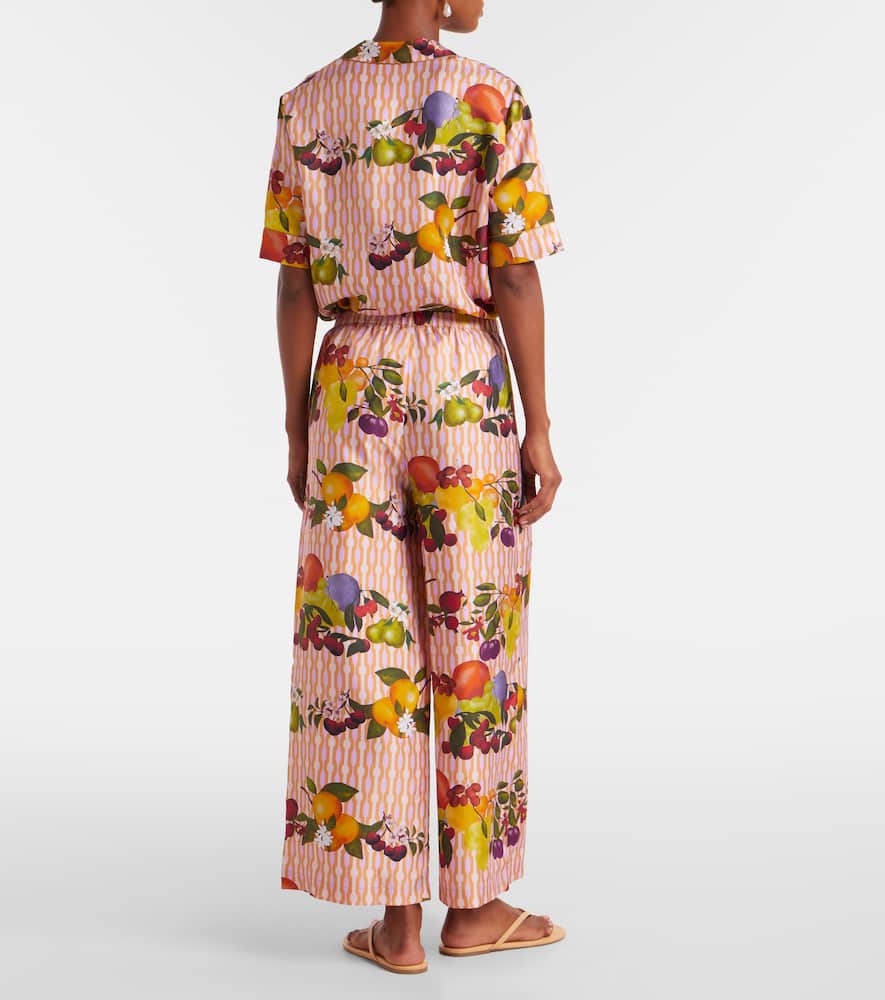 Cannelle silk twill wide-leg pants