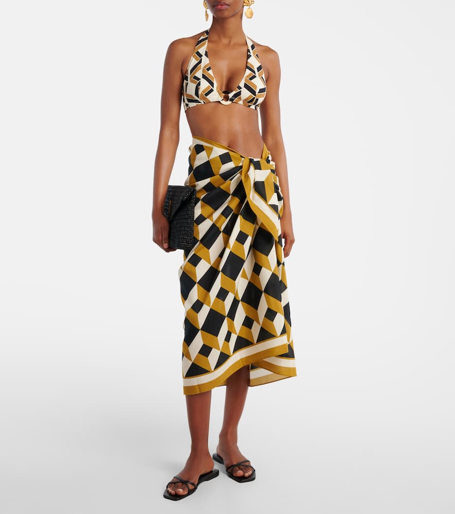 Dimension halterneck patterned bikini top