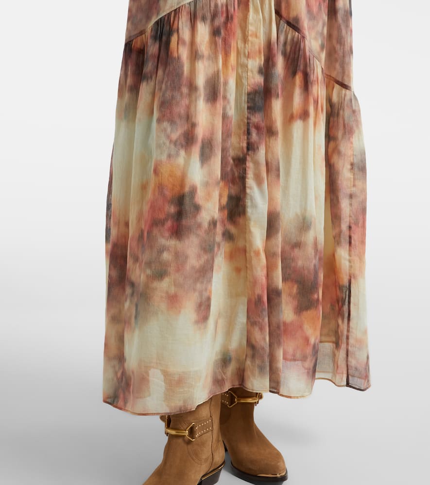 Printed cotton midi dress