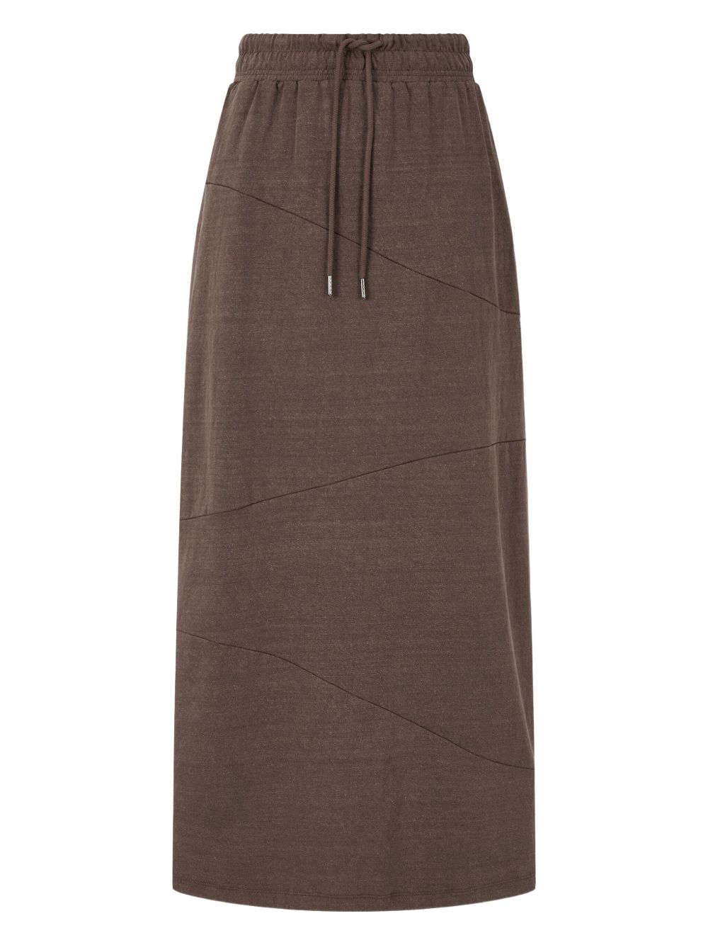 Drawstring-waist maxi skirt - Brown