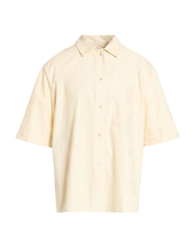 Man Shirt Ivory Size L Cotton, Silk