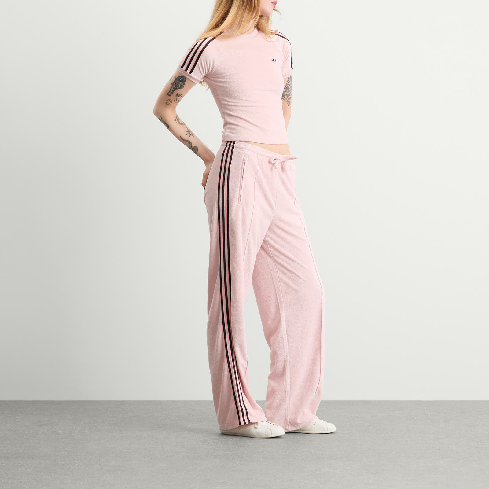 Women's Terry Towel Track Pants Sandy Pink