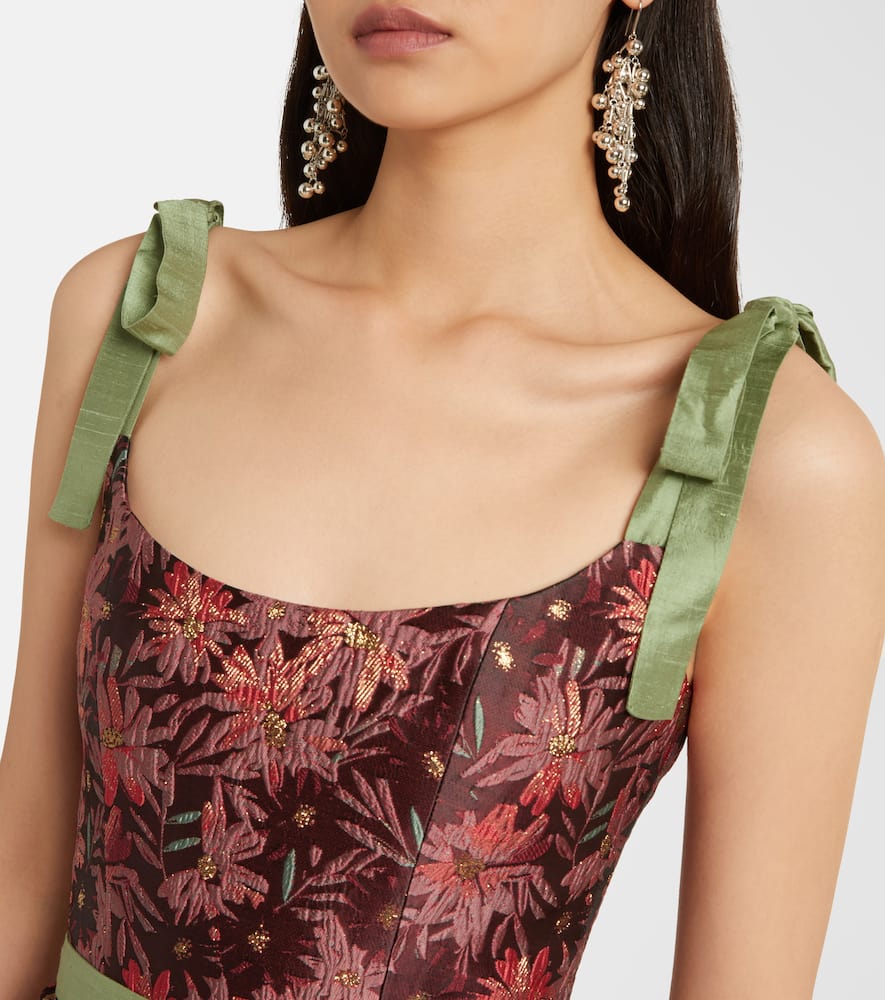 Acacia floral brocade cocktail dress
