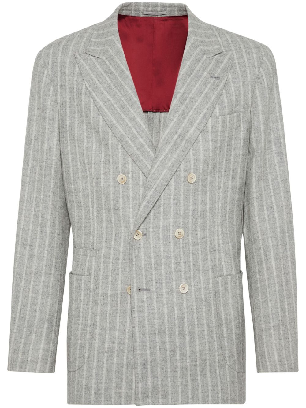 Double-breasted striped blazer - Grey