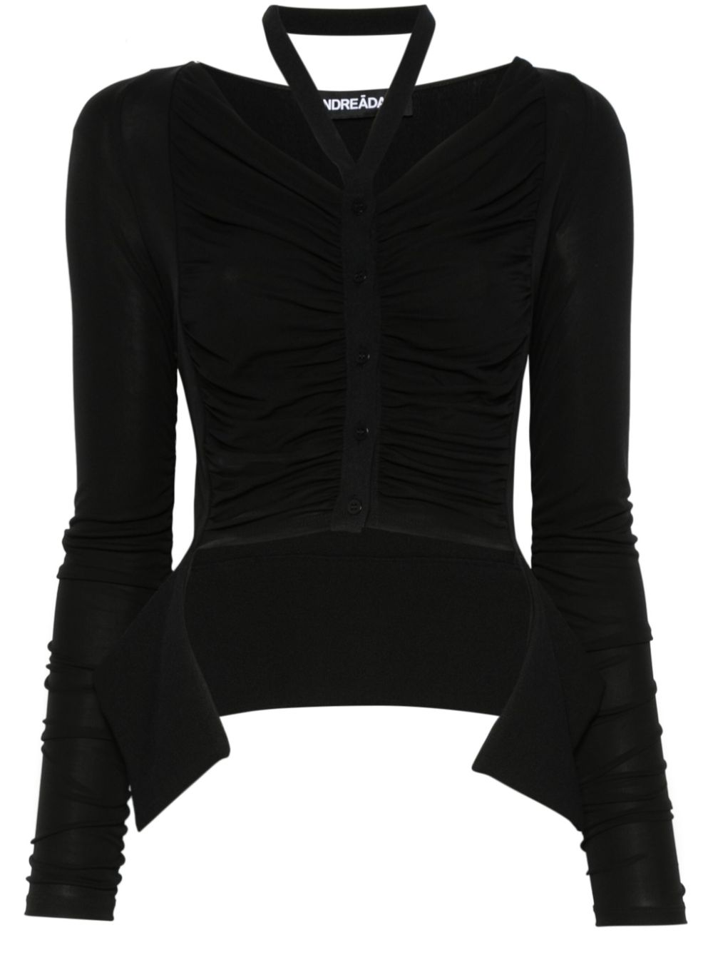 Draped jersey cardigan - Black
