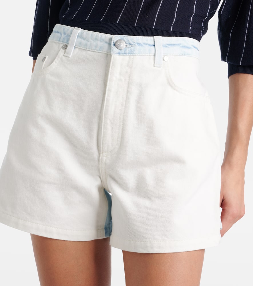 Mid-rise denim shorts