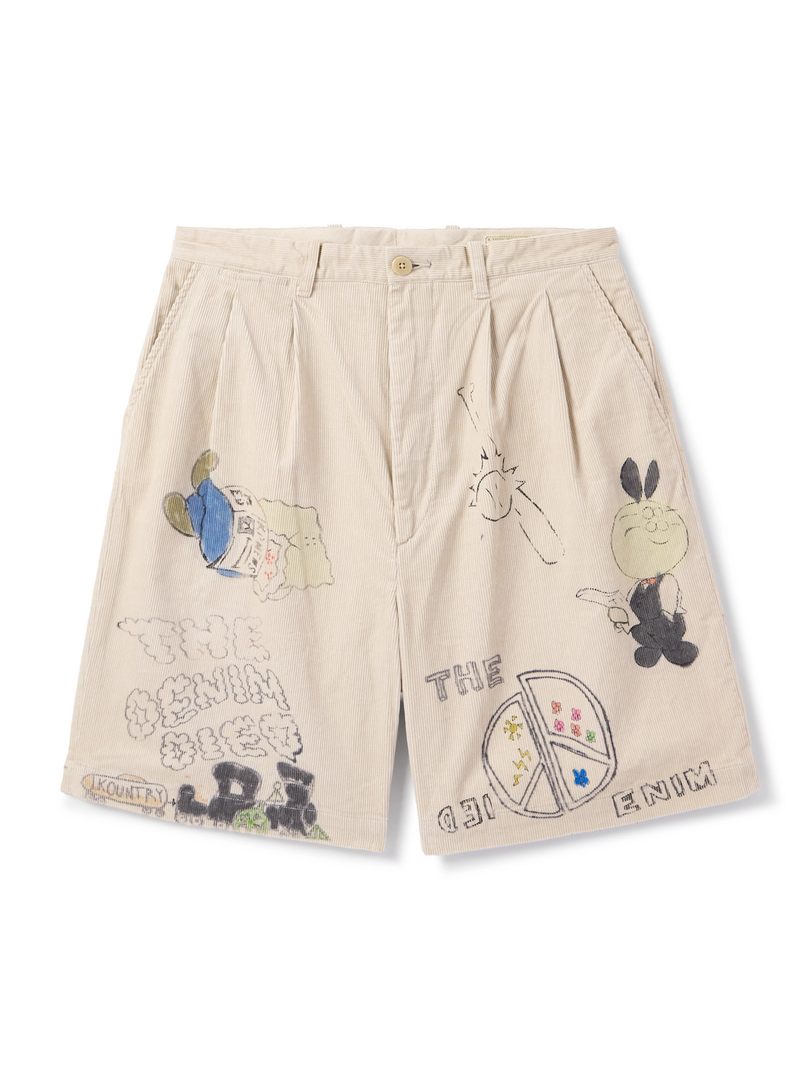 Memorial Paint Straight-Leg Printed Cotton-Corduroy Shorts