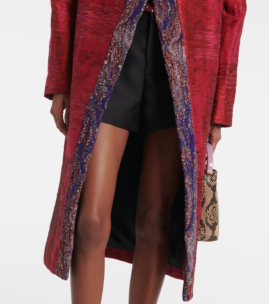 Cotton-blend jacquard coat