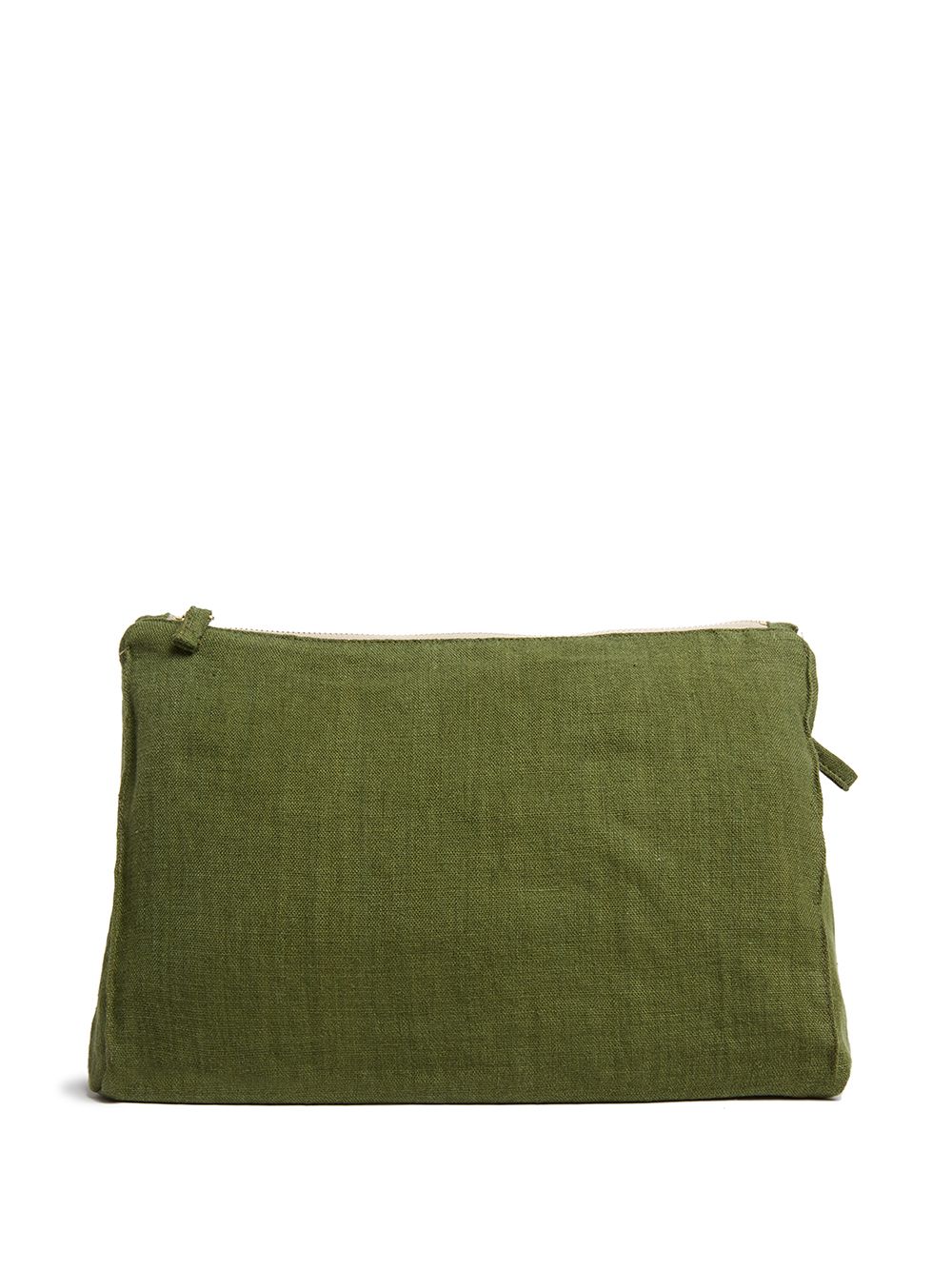 Zip-up linen pouch - Green