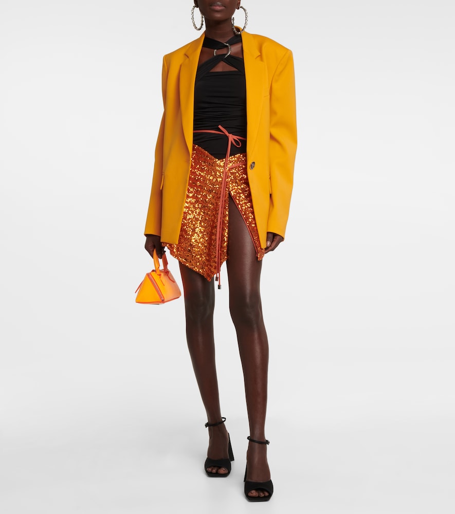 Wrap-around waist miniskirt