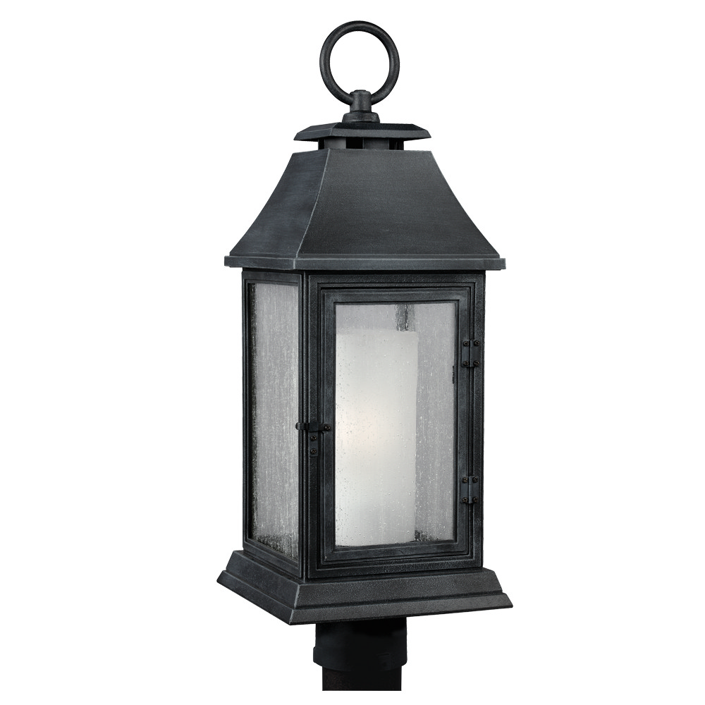 Visual Comfort Studio Shepherd 1-Light Outdoor Post in Dark Weathered Zinc