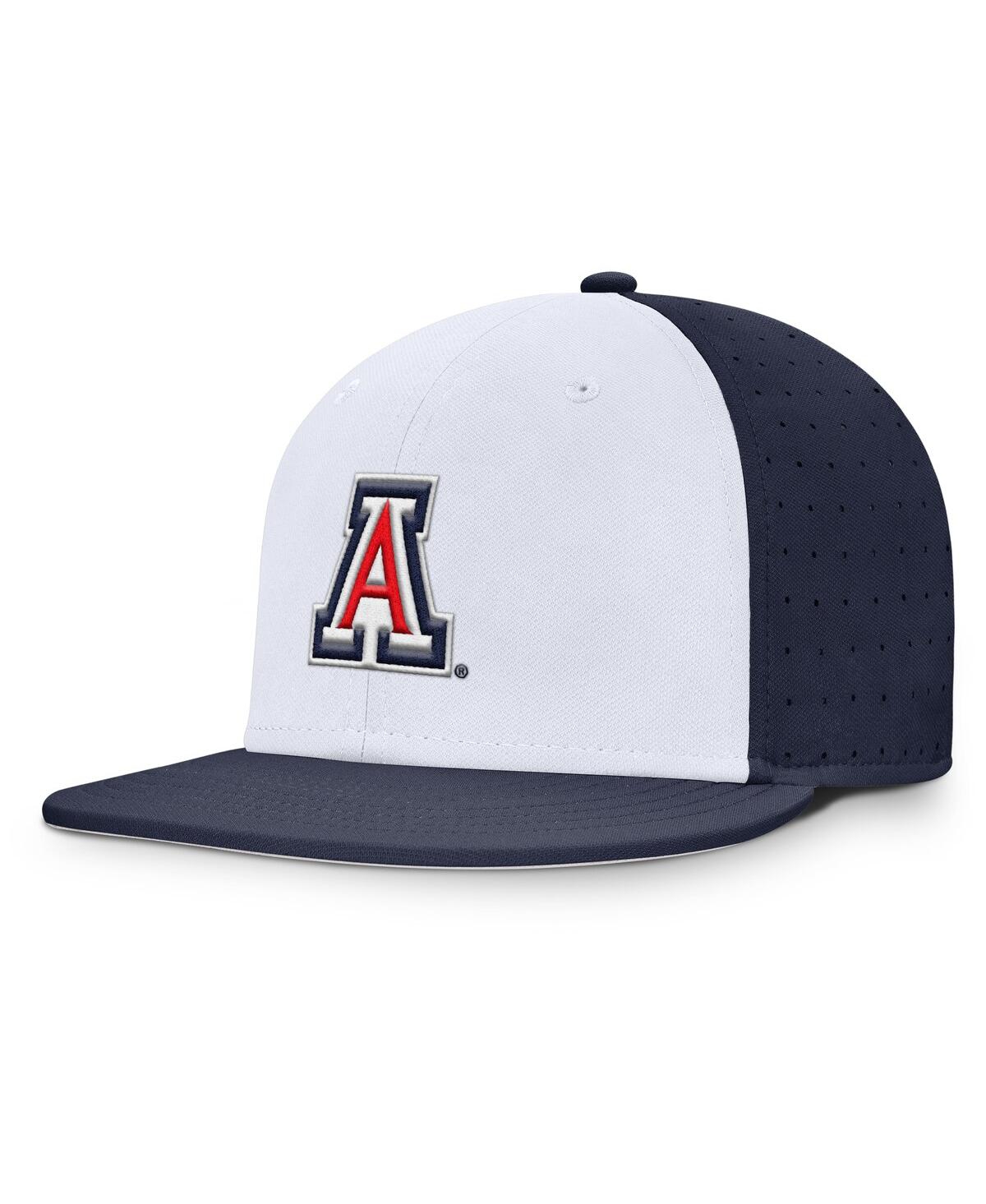 Men's White/Navy Arizona Wildcats On-Field Dugout True Performance Fitted Hat - White, Navy