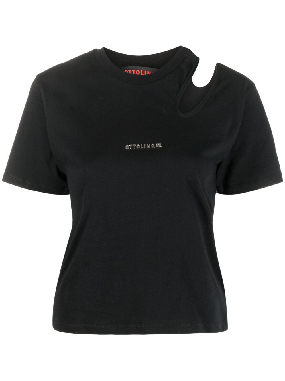 Cut-out detail organic cotton T-shirt - Black
