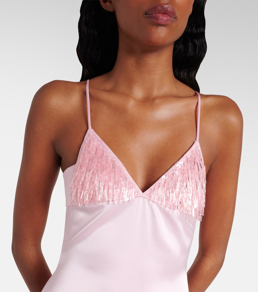 Sequined satin gown