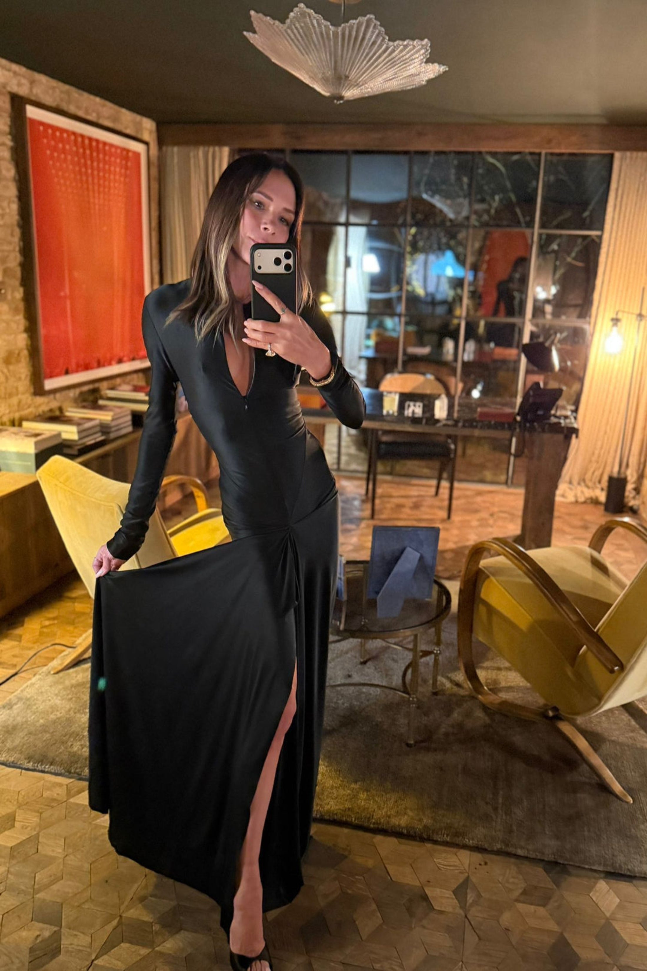 Victoria Beckham Cut-Out Gown In Black - 14 - Women