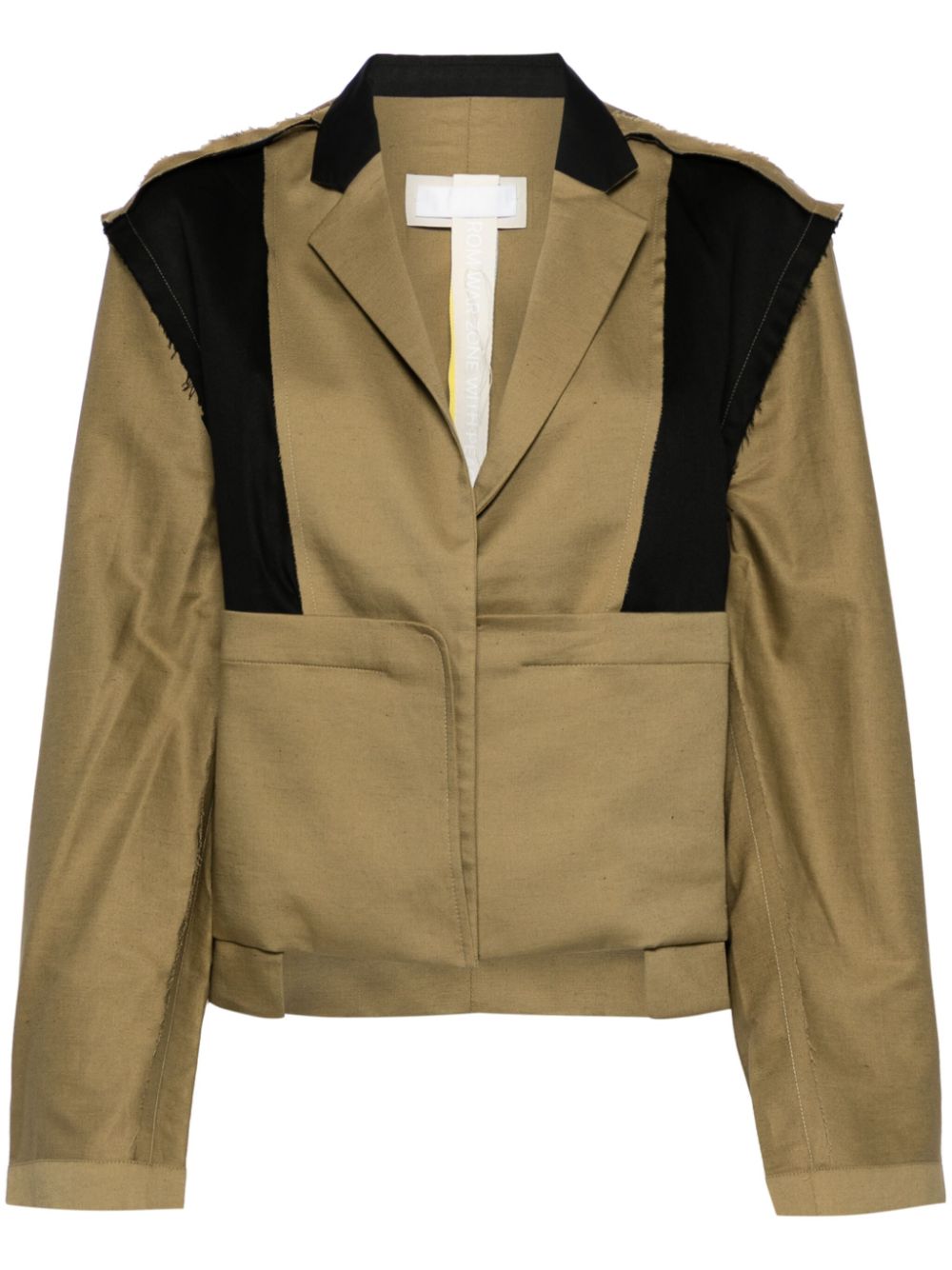 Deconstructed cotton-linen blend jacket - Brown