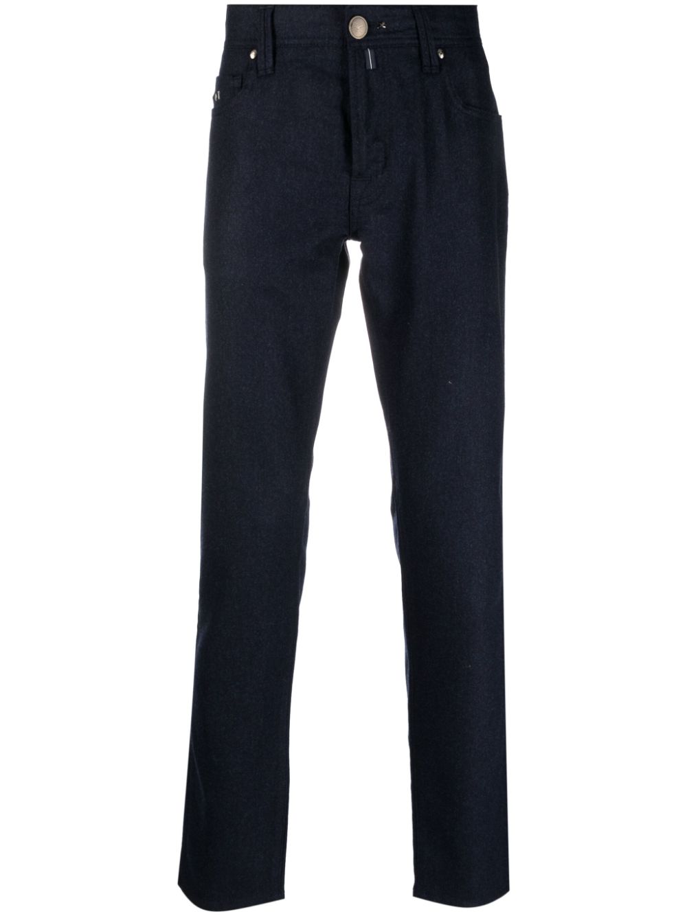 Skinny wool-blend trousers - Blue