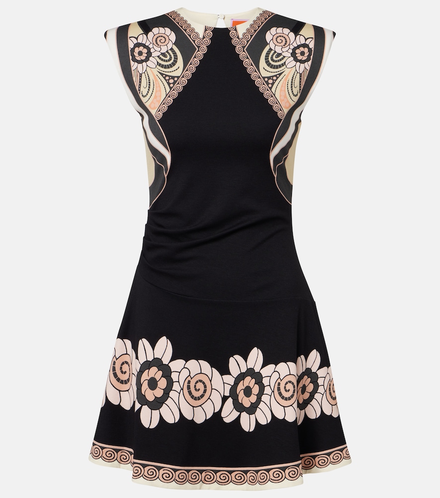 Lela printed jersey minidress
